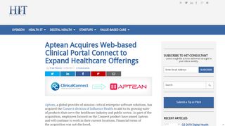 
                            8. Aptean Acquires Web-based Clinical Portal Connect to Expand ...