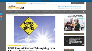 
                            8. APUS Alumni Stories: Triumphing over Adverse Circumstances