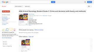 
                            9. AQA A-level Sociology Student Guide 3: Crime and deviance (with ...