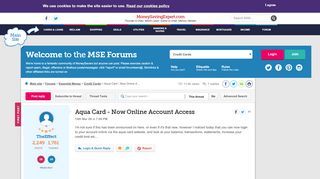 
                            10. Aqua Card - Now Online Account Access - MoneySavingExpert ...