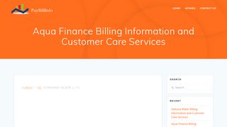 
                            9. Aqua Finance Billing Information and Customer …