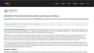 
                            3. AQUARIUS 3.1 Release Redefines Modern Water Data ...