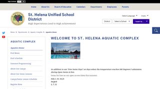 
                            8. Aquatic Complex / Aquatics Home - St. Helena Unified School District