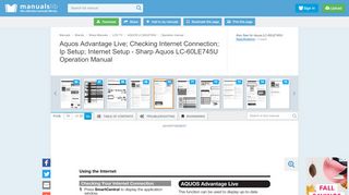 
                            4. Aquos Advantage Live; Checking Internet Connection; Ip Setup ...