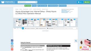 
                            5. Aquos Advantage Live; Internet Setup - Sharp Aquos LC-90LE745U ...