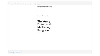 
                            9. AR 601-208 The Army Brand And Marketing Program