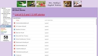 
                            2. AR Short Stories - Mrs. Nobley's Website at DSMS - Google Sites