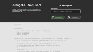 
                            1. ArangoDB .Net Client