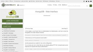 
                            1. ArangoDB Web Interface - tutorialspoint.com