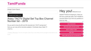 
                            11. Arasu TACTV Digital Set Top Box Channel …