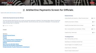 
                            9. ArbiterOne Payments Screen for Officials