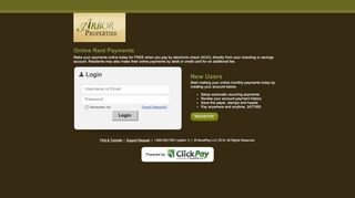 
                            1. Arbor Properties - Online Rent Payments - ClickPay