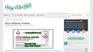 
                            2. Arby's Birthday Freebie - heyitsfree.net