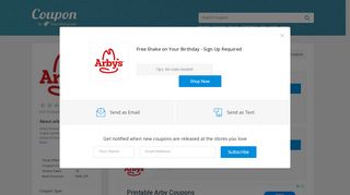 
                            4. Arbys Coupons: Free Shake on Your Birthday - Sign …