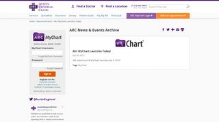 
                            4. ARC MyChart Launches Today! - Austin Regional Clinic