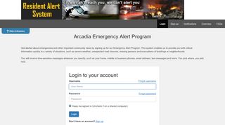 
                            5. Arcadia Public Alerts - Login to your account - CAHAN/Everbridge Login