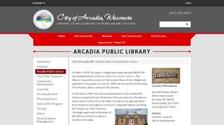 
                            7. Arcadia Public Library - City of Arcadia, WI