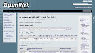 
                            4. Arcadyan VGV7510KW22 (o2 Box 6431) - OpenWrt Project