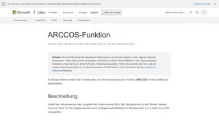 
                            6. ARCCOS-Funktion - Office-­Support