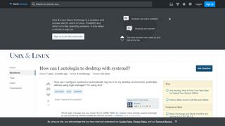 
                            3. arch linux - How can I autologin to desktop with systemd? - Unix ...