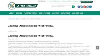 
                            4. Archbold Launches ArchHIE Patient Portal | Archbold Medical Center