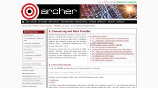 
                            4. ARCHER » 2. Connecting and Data Transfer