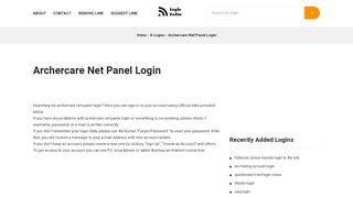 
                            2. Archercare Net Panel Login - Sign In to Account in One Click