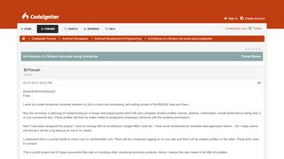 
                            9. Architecture of a Student Job portal using CodeIgniter