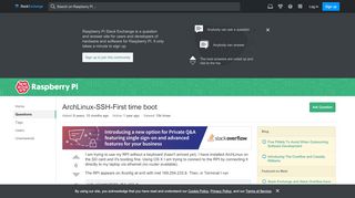 
                            6. ArchLinux-SSH-First time boot - Raspberry Pi Stack Exchange