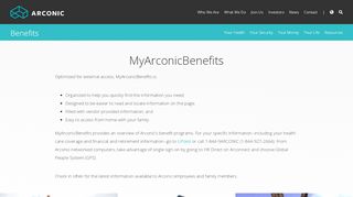 
                            1. Arconic : Benefits