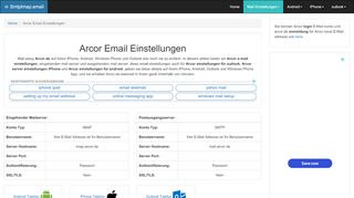 
                            6. Arcor Email Einstellungen | arcor.de SMTP, IMAP …