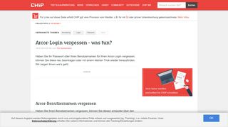 
                            8. Arcor-Login vergessen - was tun? - CHIP