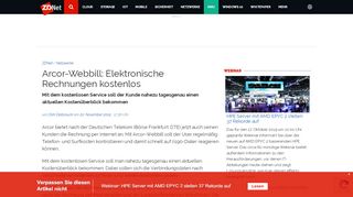 
                            9. Arcor-Webbill: Elektronische Rechnungen kostenlos