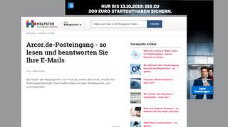 
                            3. Arcor.de-Posteingang - so lesen und beantworten …