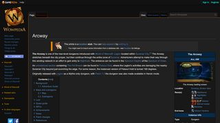 
                            1. Arcway - Wowpedia - Your wiki guide to the World of Warcraft