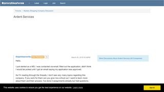 
                            1. Ardent Services - Mystery Shopping Forum