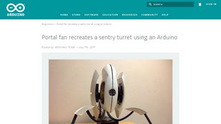 
                            2. Arduino Blog » Portal fan recreates a sentry turret using an Arduino