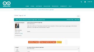 
                            10. Arduino Ethernet webserver page login.