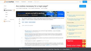 
                            2. Are cookies necessary for a login page? - Stack Overflow