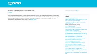 
                            5. Are my messages and data secure? – Welcome to the mysms Support ...