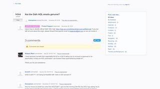 
                            3. Are the Oath AOL emails genuine? – Customer Feedback for AOL