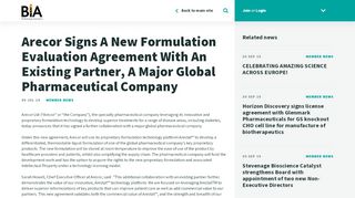 
                            4. Arecor Signs A New Formulation Evaluation Agreement With An ...