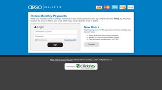 
                            3. Argo Real Estate | Online Monthly Payments - ClickPay