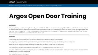 
                            6. Argos Open Door Training - The giffgaff community