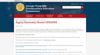 
                            8. Argosy University Closure UPDATED | Georgia Nonpublic ...