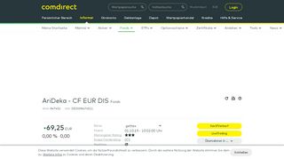 
                            5. AriDeka - CF EUR DIS - 847451 - Fonds | comdirect.de