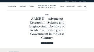 
                            8. ARISE II—Advancing Research In Science and Engineering: The Role ...