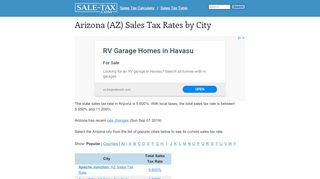 
                            9. Arizona (AZ) Sales Tax Rates by City - sale-tax.com