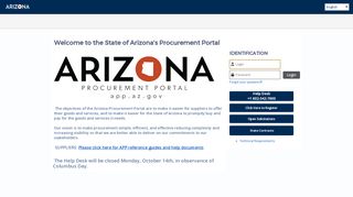 
                            2. Arizona Procurement Portal (“APP”) - AZ.gov