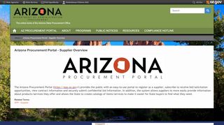 
                            10. Arizona Procurement Portal - Supplier Overview | State Procurement ...